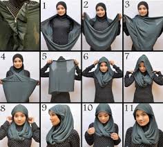 Kreasi Cara Memakai Jilbab Monochrome Segi Empat | Baju Muslim