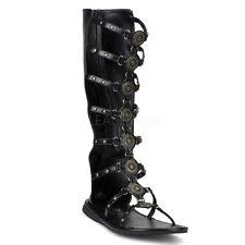 Gladiator Sandals - Knee-High, Tall, Gold, Black | eBay