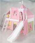 Pink/Green/Yellow Princess Castle Bed with Slide by Maxtrix Kids ...