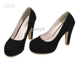 Fashion Women'S High Heeled Shoes / Black Matte Velvet Shoes ...