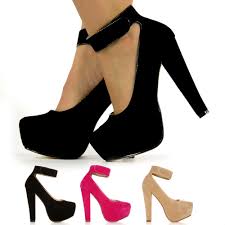 BNWT Big Block High Heel Thick Ankle Strap Shoes Concealed ...