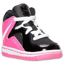 Girls' Nike Court Invader Basketball Shoes Black/White/Hyper Pink ...