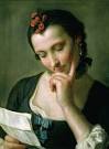 „A Young Woman reading a Love Letter “. by Pietro Antonio Rotari