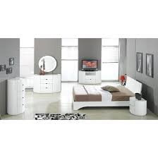 Ottawa Caspian High Gloss White And Oak Bedroom Furniture Set In ...