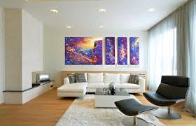 Large Colorful Wall Art Paintings in Black and White Living Room ...