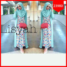 Baju Hijab Dress Lisyah Varysha Muslim - Model Baju Distro