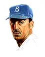 Sal Maglie as a Dodger, illustration by John Pennisi - o-a-Maglie-Brook--235x300