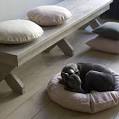 canvas — Dog Bed With Running Stitch in Soft Pink