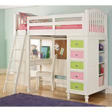 Simple Teen Girl Bedroom Furnishing Design Feature White Bunk Bed ...