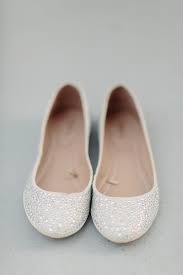 ballet flats wedding shoes sparkly white | OneWed.com