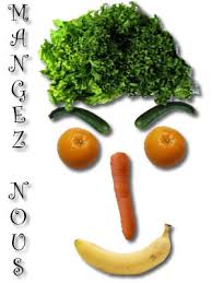 visage en fruits et légumes