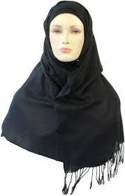 Pashmina Style Hijab Scarf -Black (rectangular) by Pashmina ...