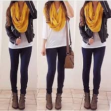 black skinny pants or leggings, brown or taupe ankle boots, white ...