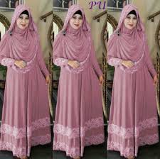 Baju Muslimah Airin Pink Bergo