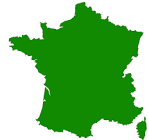 Contour map of France