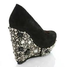 Embellished heel wedges >