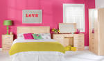 Colorful Modern Bedroom Design with Wooden Bedroom Furniture Sets ...