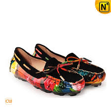 Women Designer Printed Leather Flat Shoes CW300567
