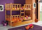 Retro Wooden Bed Frame Colorful Theme Unique Bunk Beds Ideas With ...