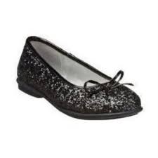 Amazon.com: Xhilaration Girls Black Glitter Dress Shoes Monet ...