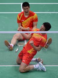 Yun Cai (L) and Haifeng Fu of China celebrate victory in their Men\u0026#39;s Doubles Badminton Semi Final match against Boon Heong Tan and Kien Keat Koo of Malaysia ... - Yun+Cai+Olympics+Day+8+Badminton+xZMNFCSzxxYl