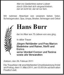Hans Burr | Nordkurier Anzeigen - 006102131201