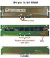 184 pin RAMBUS PC600, PC700, PC800 and PC1066 Memory Modules ...