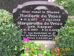 Grab von Karl Vries, de (02.09.1922-), Friedhof Pogum