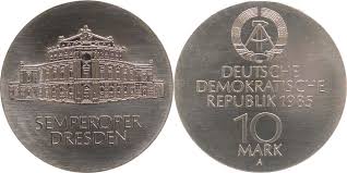 DDR 10 Mark Semper - Oper Dresden 1985 Silber Stgl. 55.25 Euro - 2458