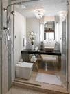 Bathroom Design -- Beige Tile Shower, Crystal Ceiling Light ...