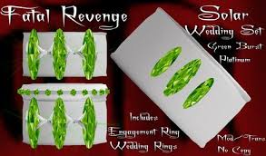 Fatal Revenge- Solar Wedding Set (Platinum/Green Burst) - FatalRevenge_SolarPlatinumGreenBurst