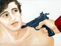 ARTWORK OF SABINA MLEJNEK - Revolver-35x45cm-2004-Acryl_auf_Leinwand