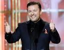 Host Ricky Gervais gestures on