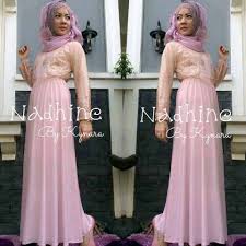 Nadhine Soft Pink | Baju Muslim GAMIS Modern