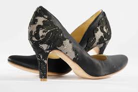 hey lady wedding shoes vintage inspired bridal heels black lace ...