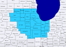 Map of NWS Chicago Service