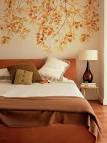 Master Bedroom Decorating Ideas with Leaves Wall Mural - Wallpaper ...
