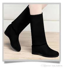 Best Woman Hi Cut Boots Long Wedge Boots Winter Boots Warm thick ...