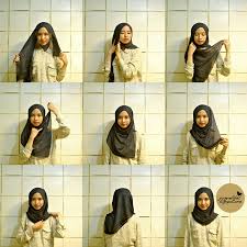 Cara memakai jilbab paris simple