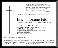 Erwin Sommerfeld: Eiserne Konfirmation (1944) am 20. September 2010 in der Ev. Kirchengemeinde Welver St. Albanus und Cyriacus. - todesanzeige-erwin-sommerfeld