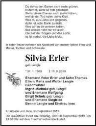 Silvia Erler-geb. Lengle- 31. | Nordkurier Anzeigen