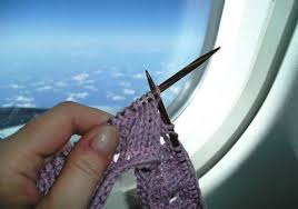 knitting on the plane