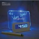 Wholesale LCD desk table alarm clock with writing memo notice