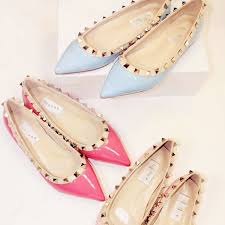 Studded Rockstud Ballerina Flat Shoes - Chapnlle