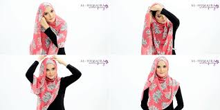 Cara memakai hijab syar'i menutup dada motif bungaberbagi sejuta info