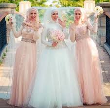 Hijab Bridesmaid Dresses Islamic Muslim Royal Formal Wed Gowns ...