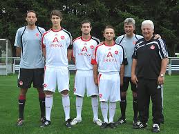von links: Co-Trainer Pellegrino Matarazzo, Philipp Wollscheid, Hans-Alex Thies, Yasar Kaya, Trainer René Müller und Dieter Nüssing