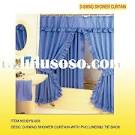 double swag shower curtain with valance, double swag shower ...