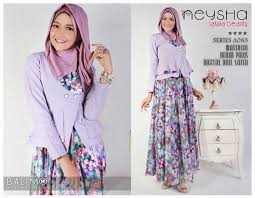 B Neysha Sakura Lavender | Baju Muslim GAMIS Modern