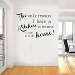 Elegant Words Wall Decor For The Kitchen Design With Wooden Floor ...